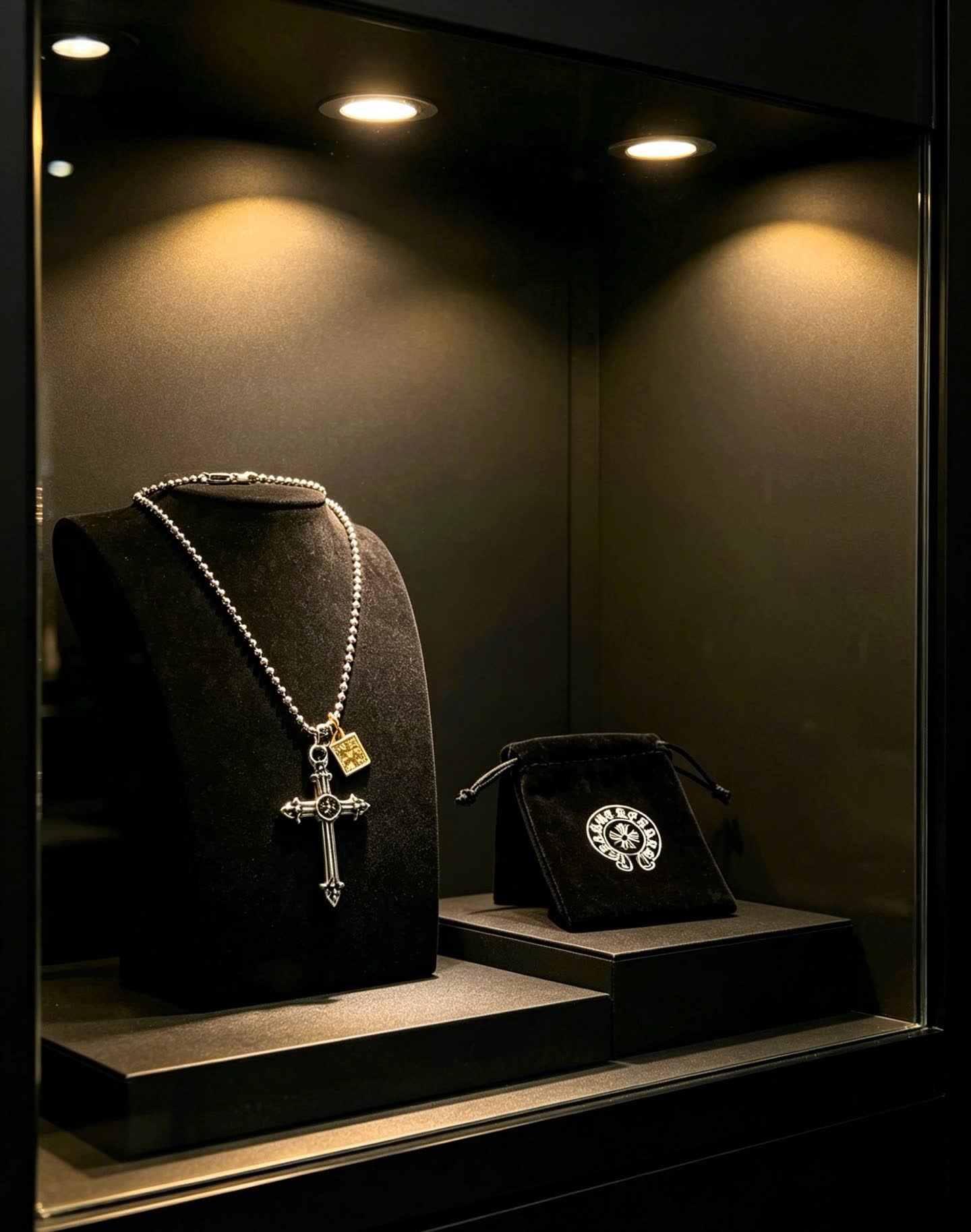 Chrome Hearts Tome Beads Cross Pendant Necklace